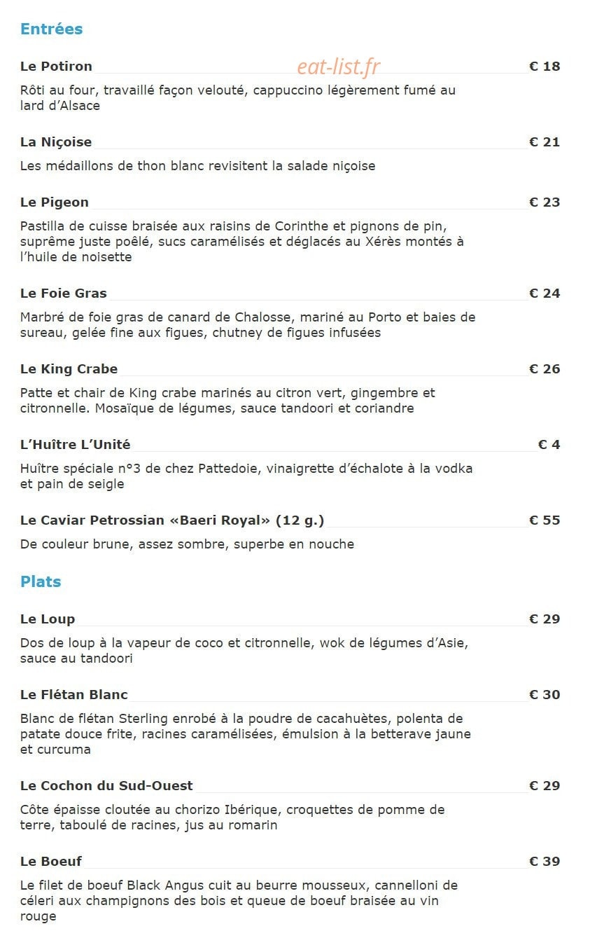 La Terrasse — carte page 1