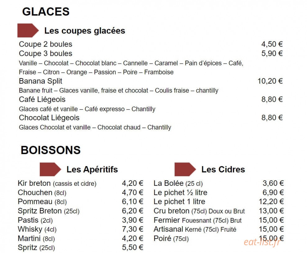 La Vieille Crepe — carte page 5