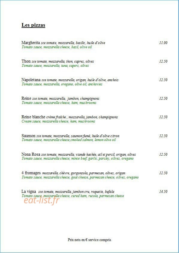 La Vigna — carte page 1