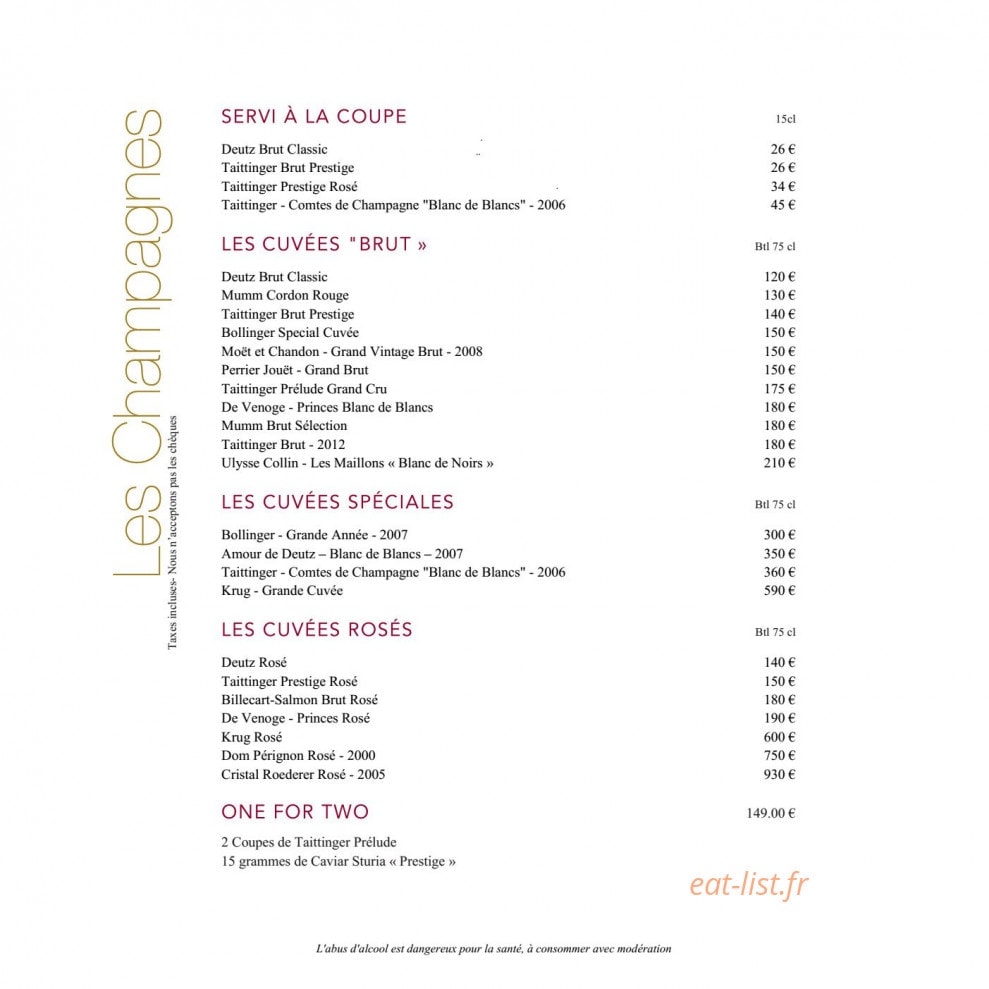 Le bar du Negresco — carte page 2