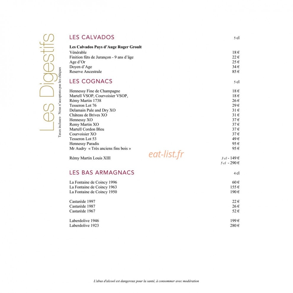 Le bar du Negresco — carte page 10