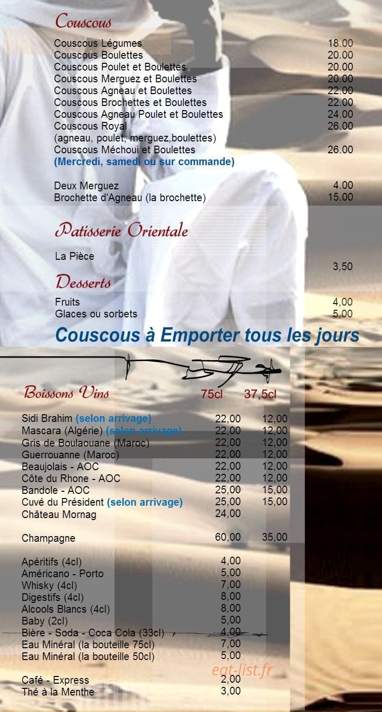 Le Bedouin — carte page 1
