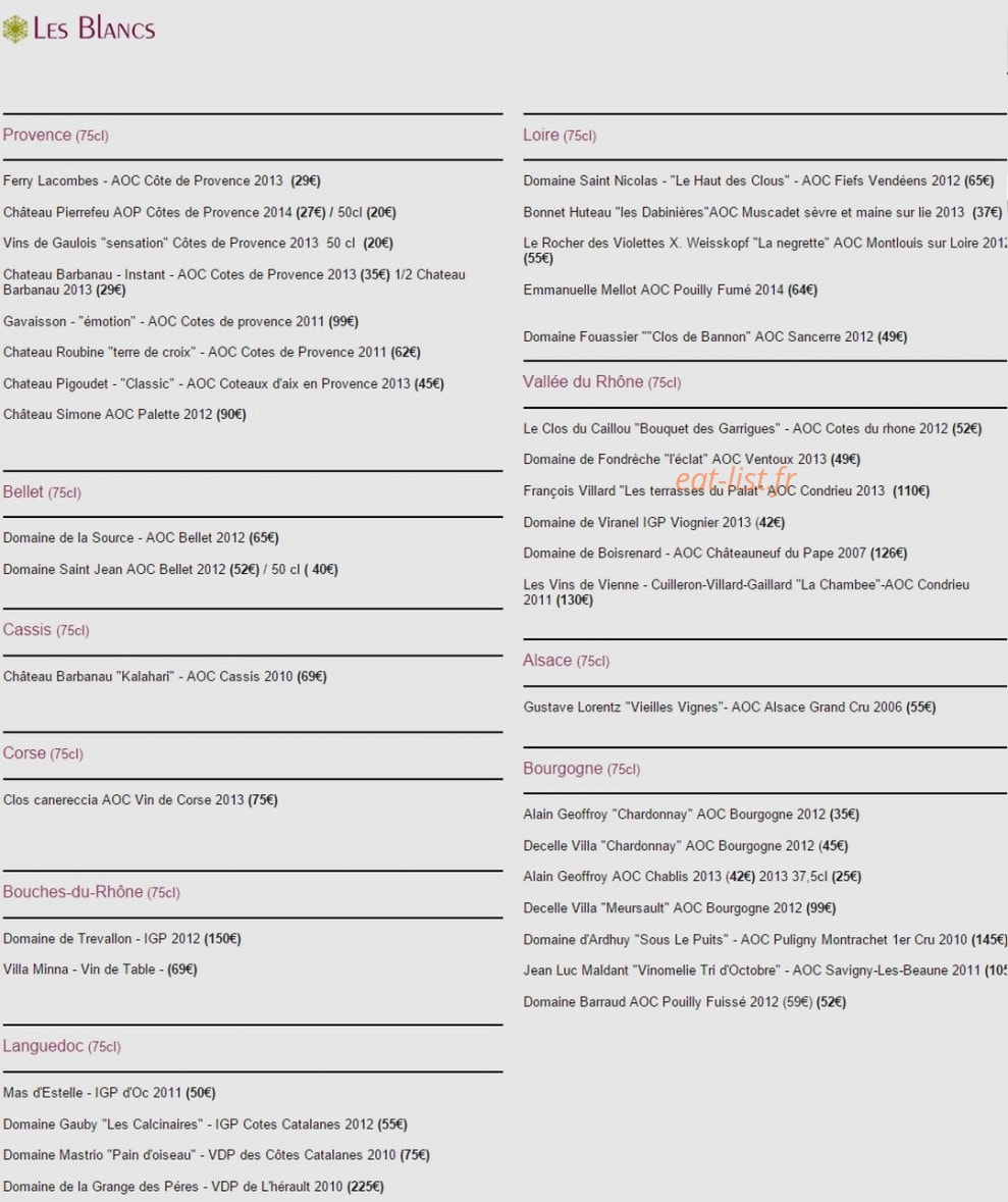 Le Bistro gourmand — carte page 7