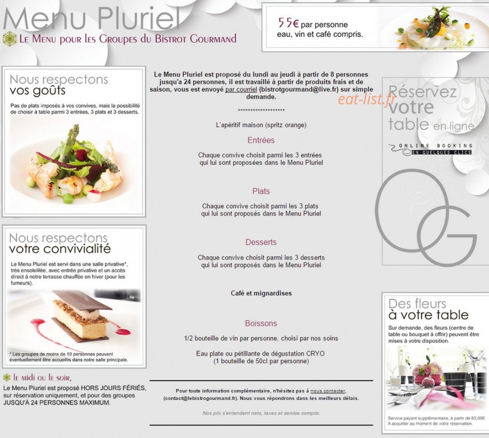 Le Bistro gourmand — carte page 4