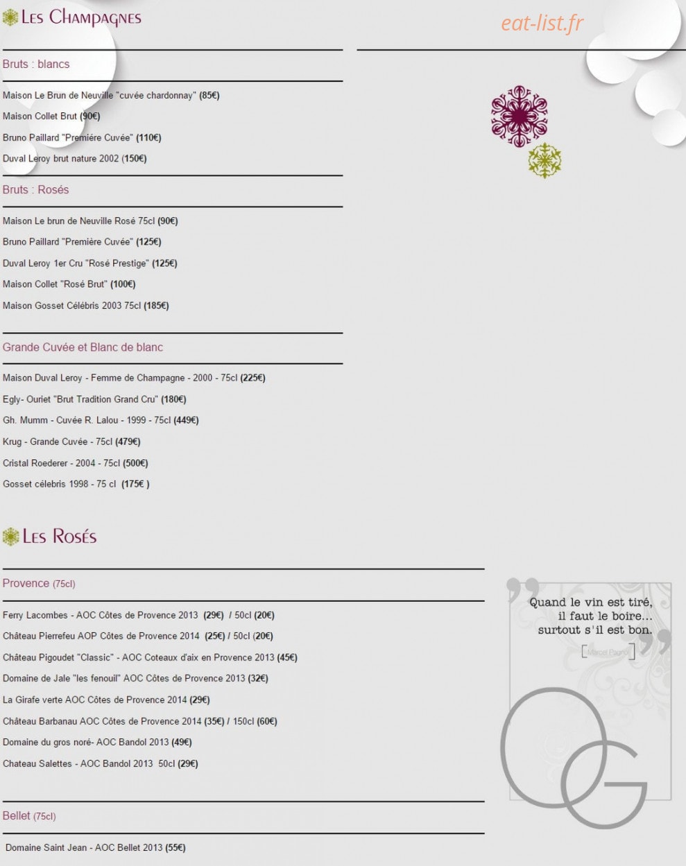 Le Bistro gourmand — carte page 5