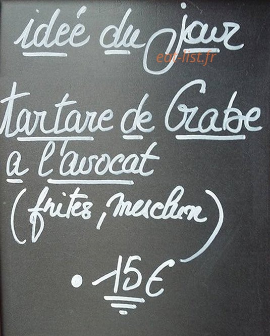 Le bistrot de la rue Biscarra — carte page 1