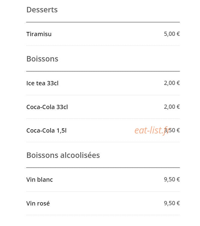 Le Burger du Traiteur — carte page 8