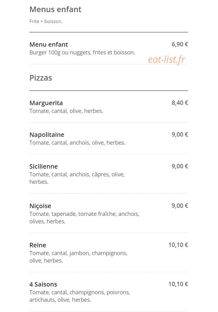 Le Burger du Traiteur — carte page 3