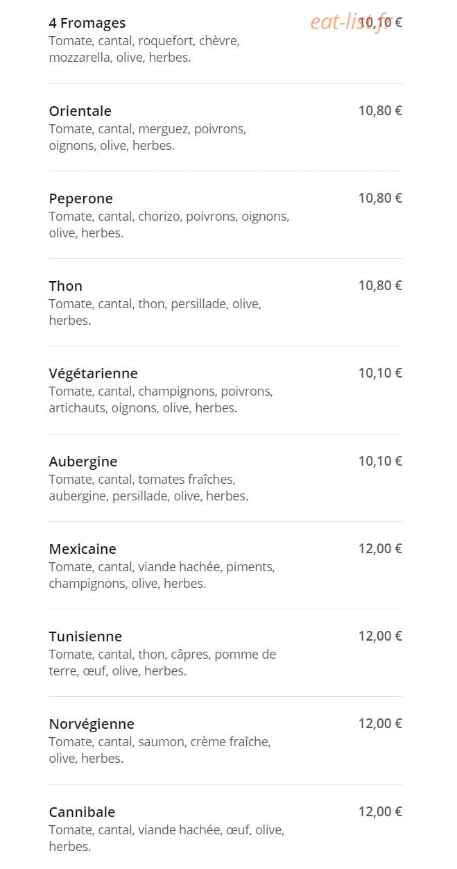 Le Burger du Traiteur — carte page 4