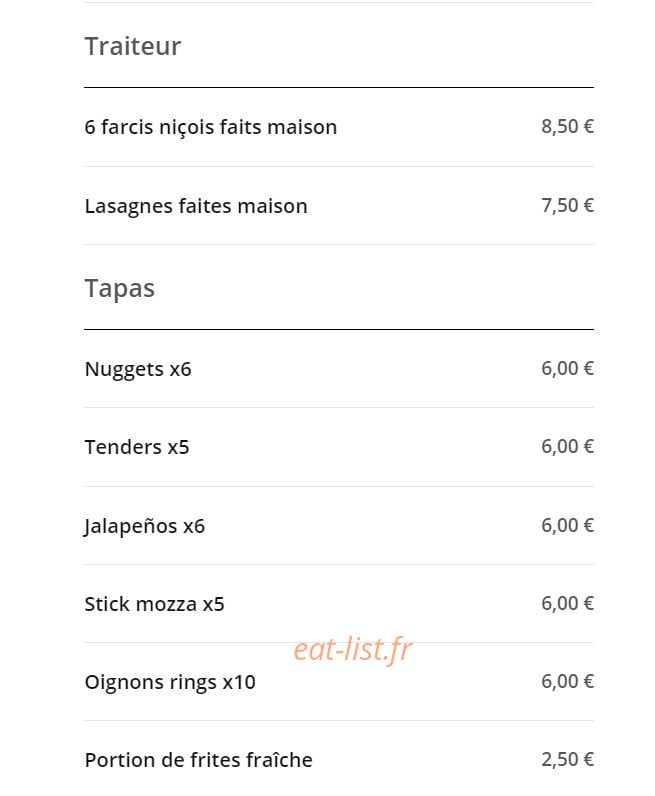 Le Burger du Traiteur — carte page 7