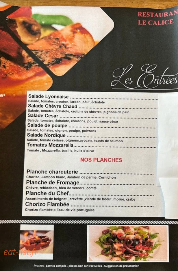 Le Calice — carte page 2