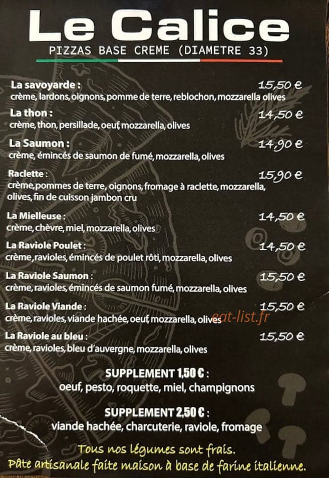 Le Calice — carte page 1