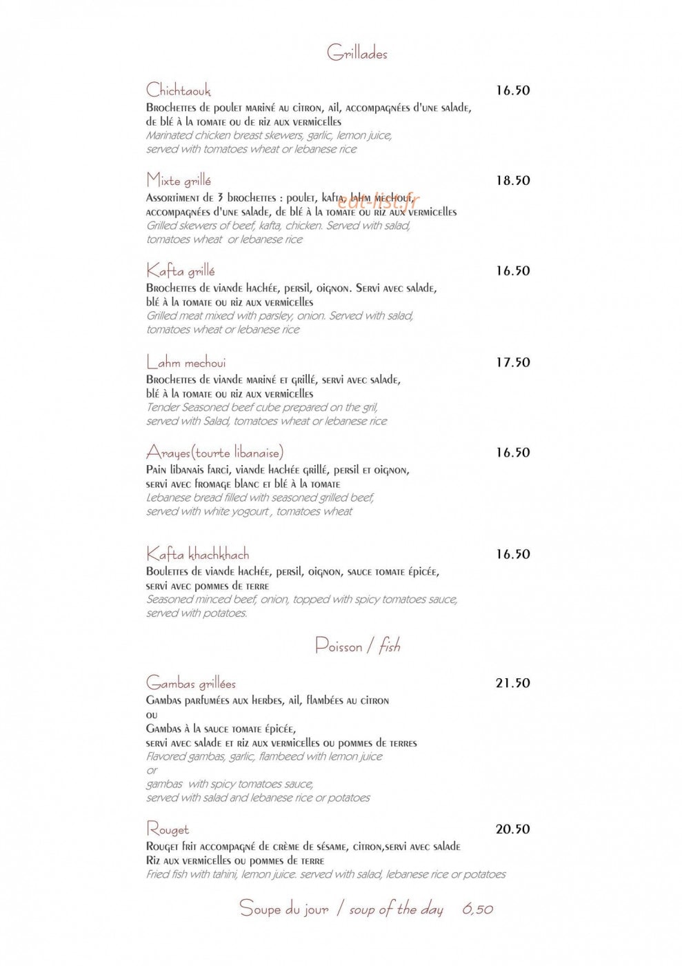 Le Cèdre — carte page 5