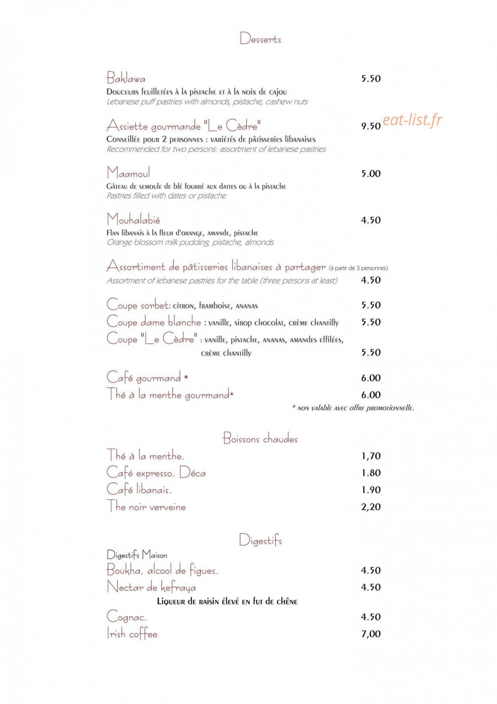 Le Cèdre — carte page 7