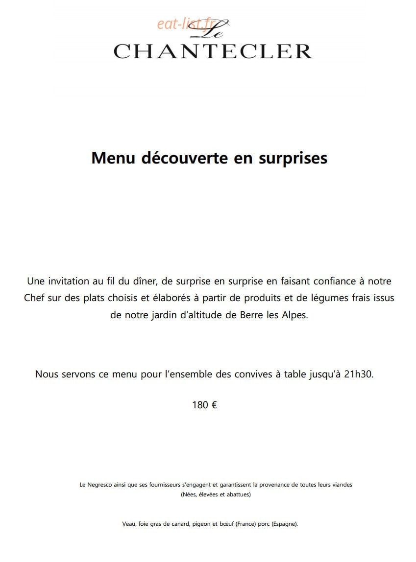 Le Chantecler — carte page 3
