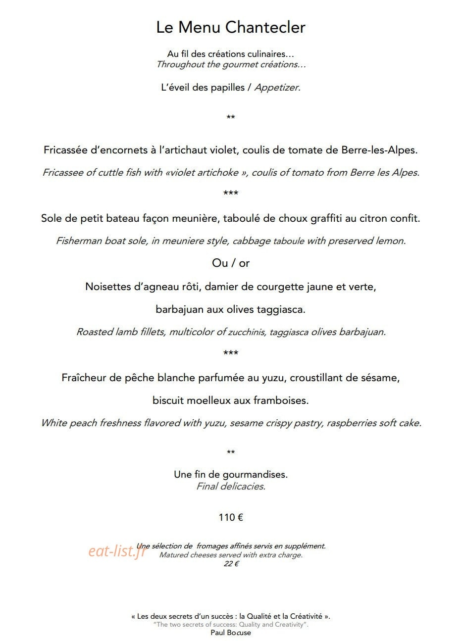 Le Chantecler — carte page 5