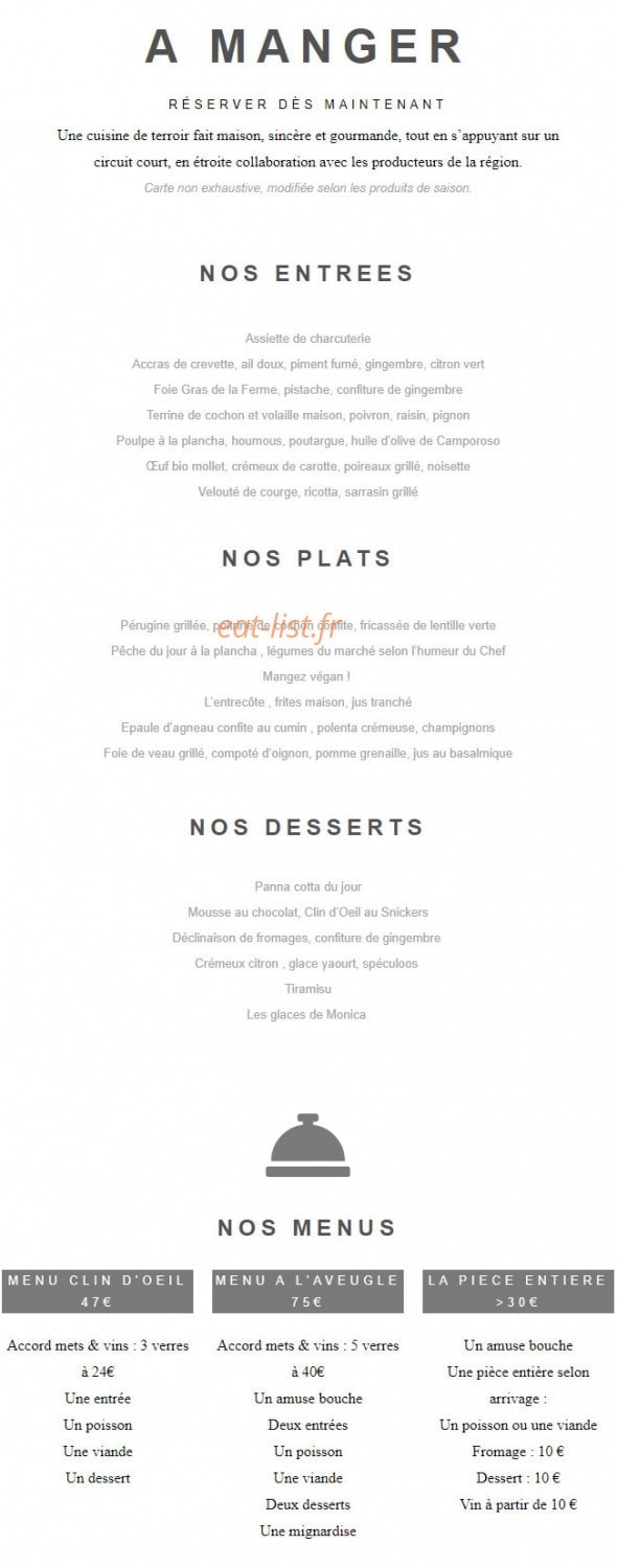 Le Clin d'Oeil — carte page 1