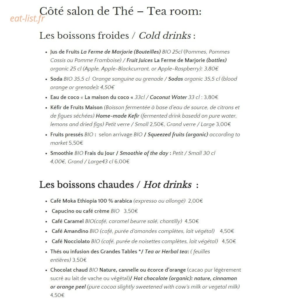 Le Comptoir — carte page 4