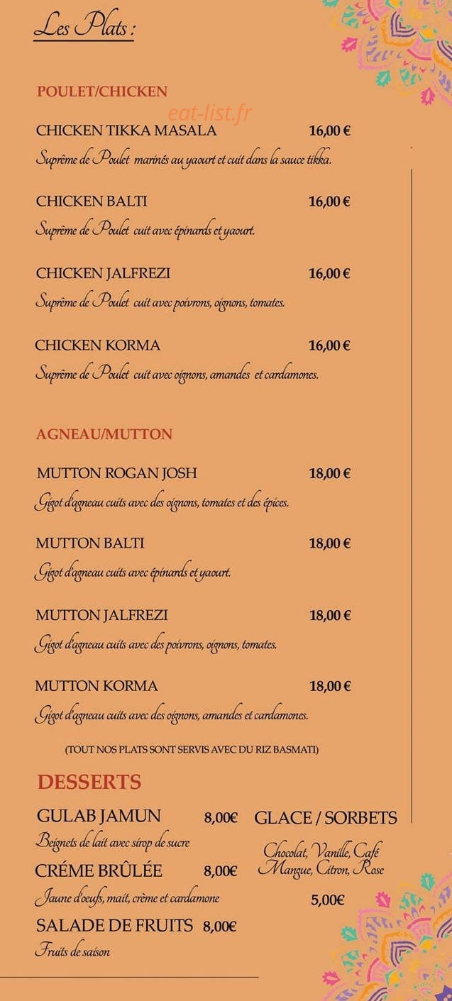 Le Curry — carte page 3