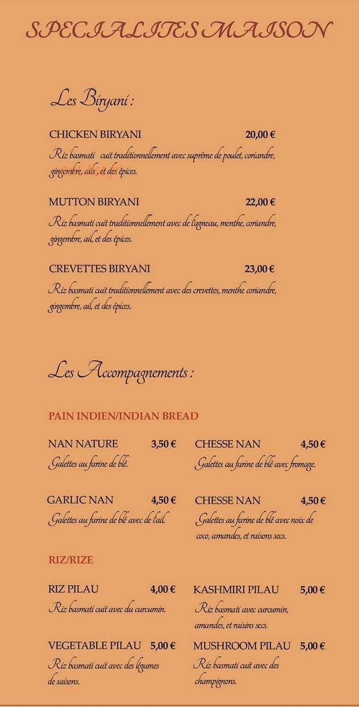 Le Curry — carte page 2