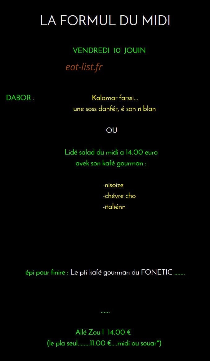 Le Fonétic — carte page 1