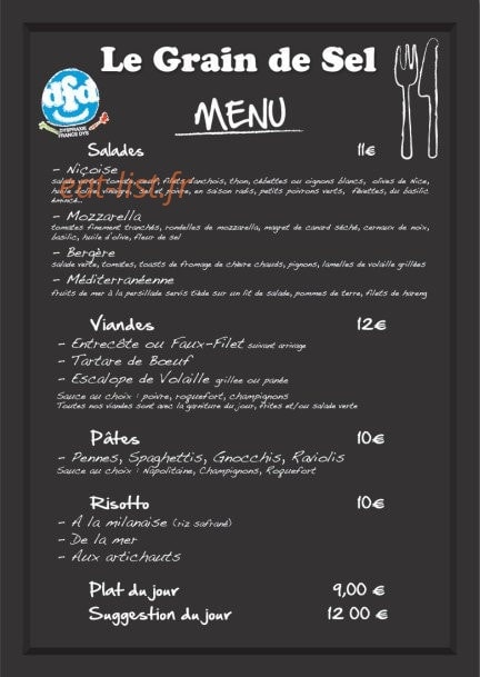 Le Grain de Sel — carte page 2