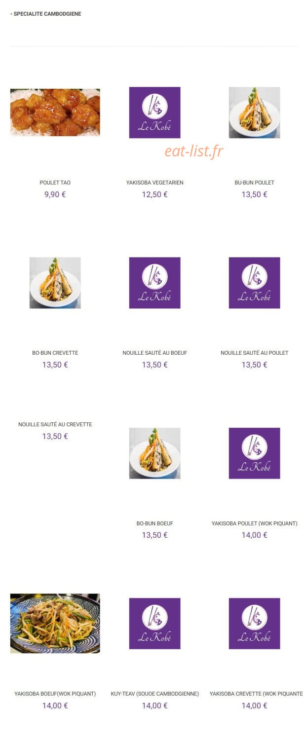 Le Kobé — carte page 6