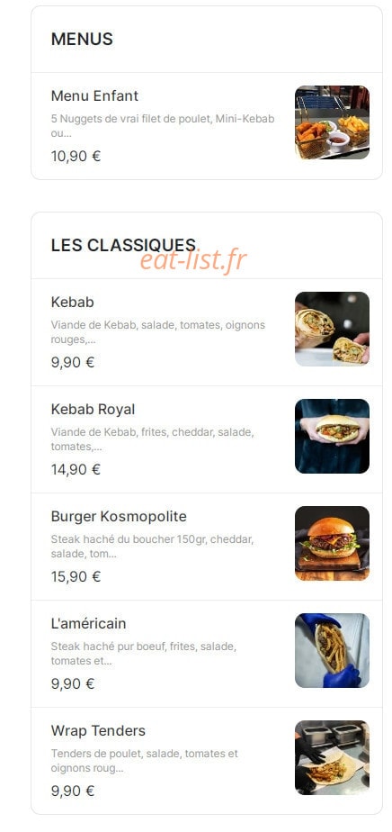 Le Kosmopolite — carte page 1