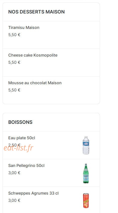 Le Kosmopolite — carte page 4