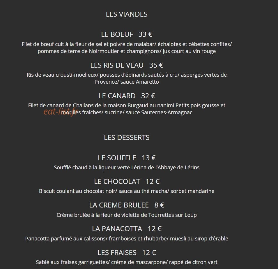 Le Mesclun — carte page 2