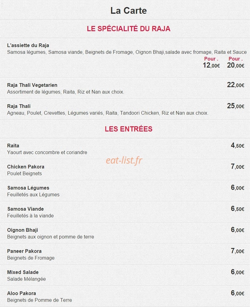 Le Raja — carte page 1