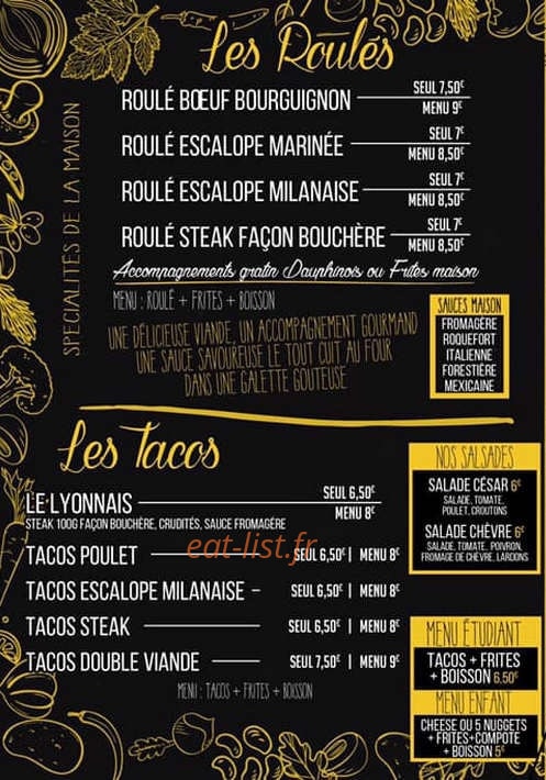 Le Roulé Gourmand — carte page 2