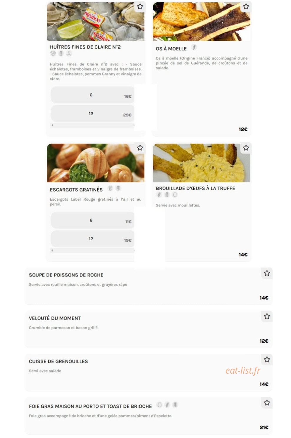 Le Sunset — carte page 4