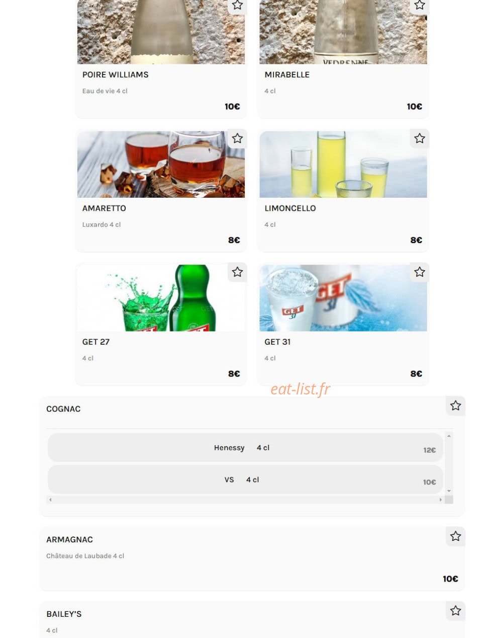 Le Sunset — carte page 27