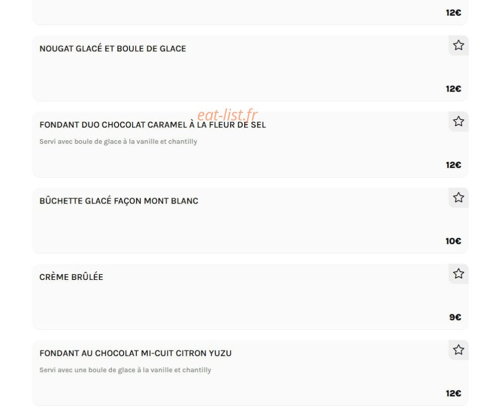 Le Sunset — carte page 13