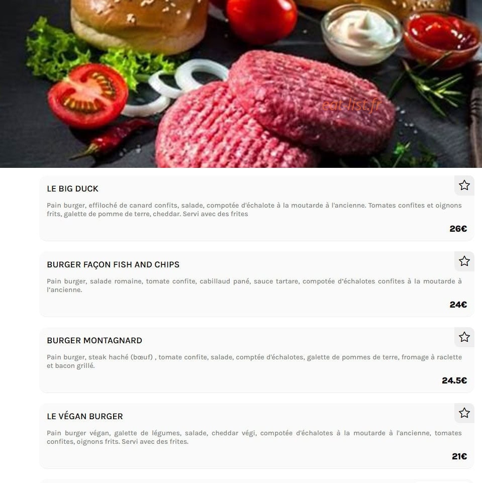 Le Sunset — carte page 10
