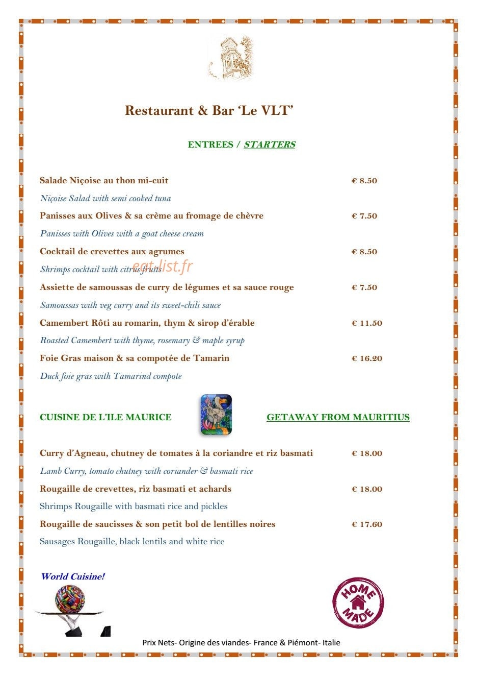 Le VLT — carte page 1