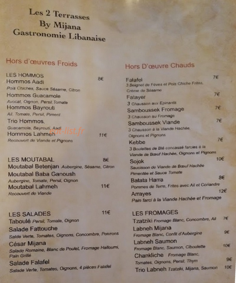Les 2 Terrasses — carte page 1