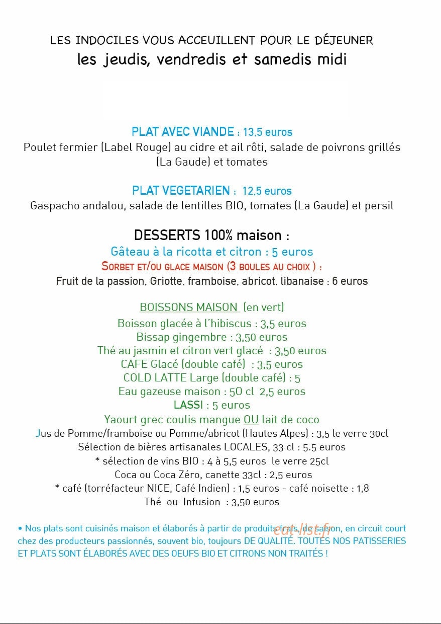 Les Indociles — carte page 1