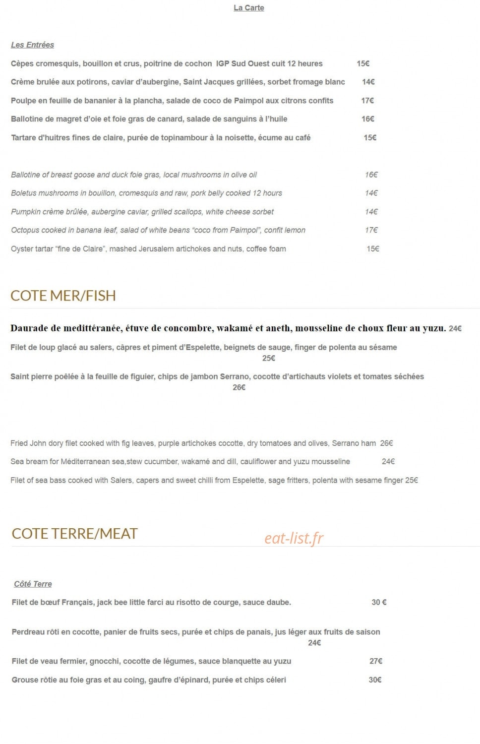 Les sens — carte page 1