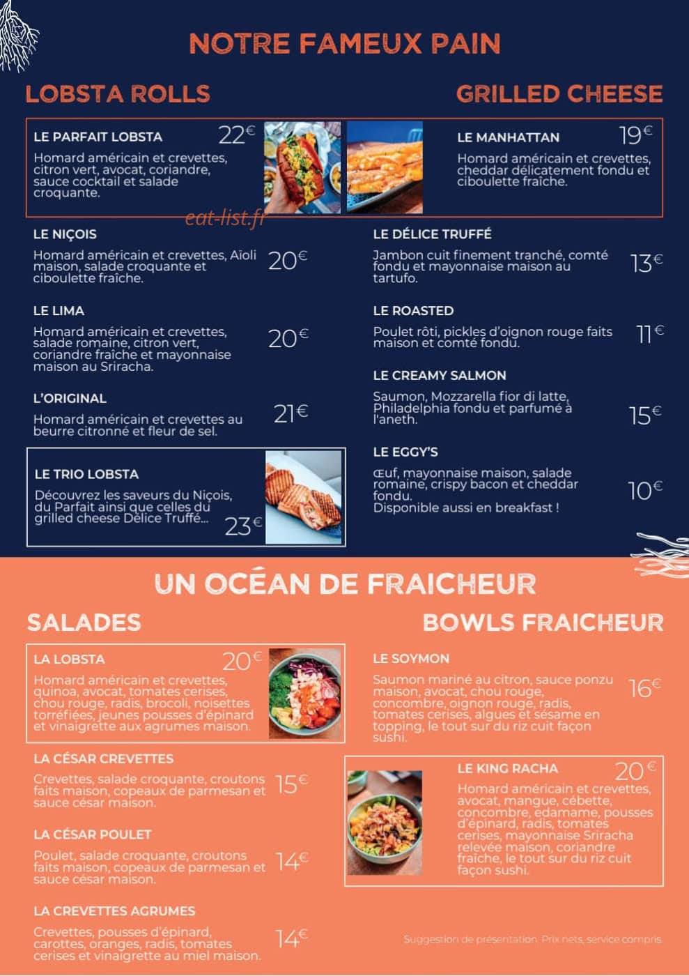 Lobsta — carte page 1