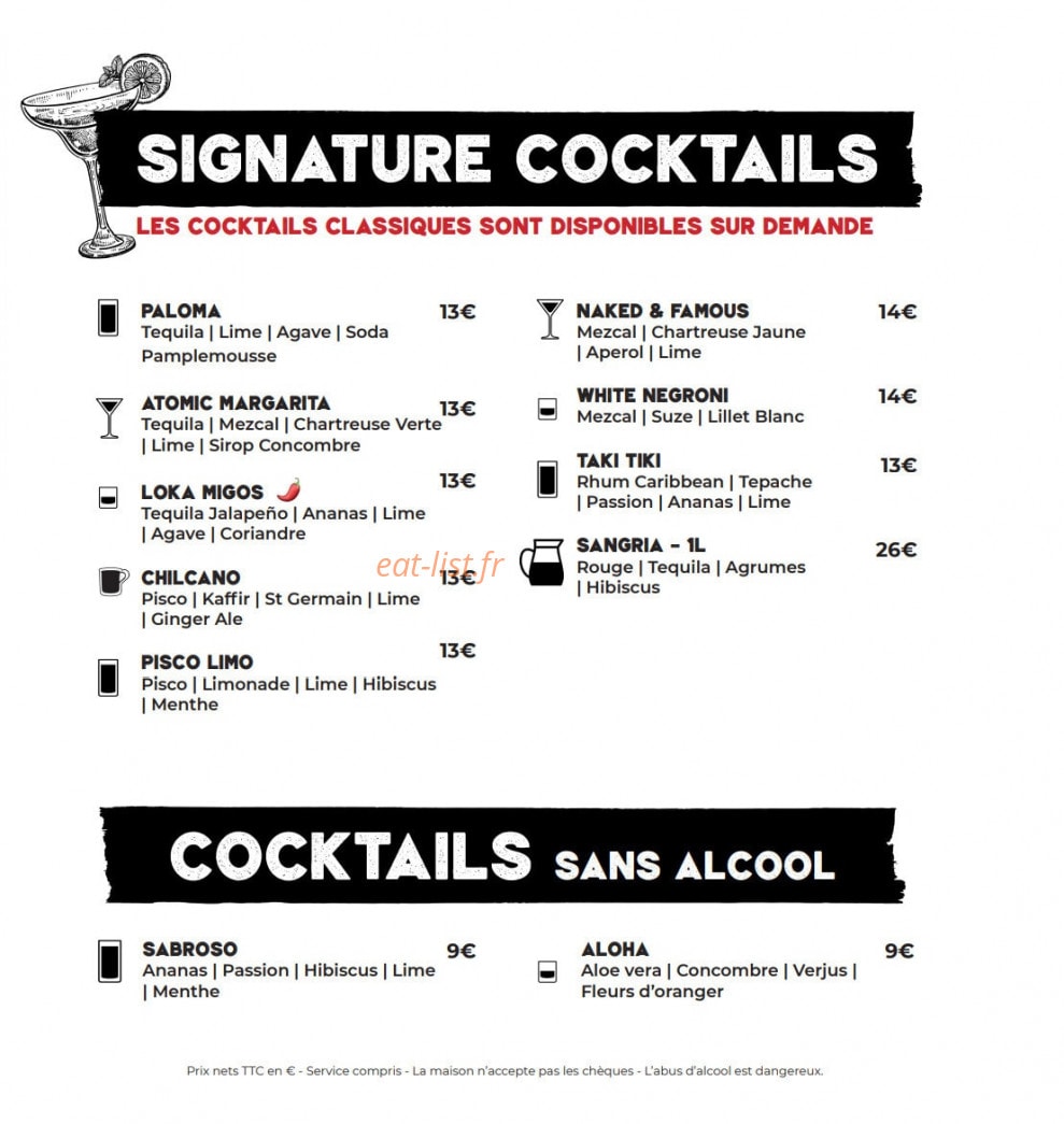 Loka Bar Kitchen — carte page 2