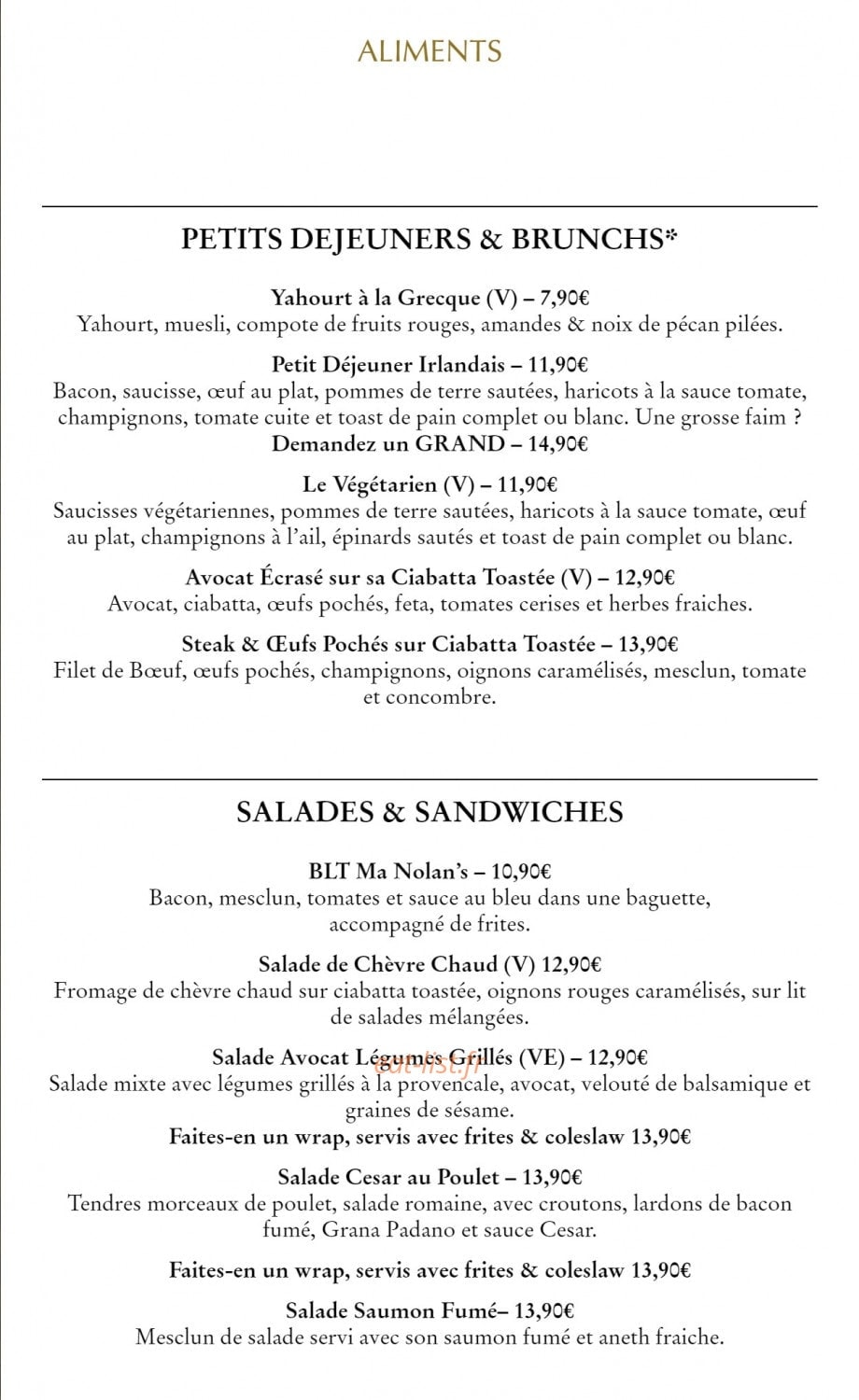 Ma Nolan's — carte page 3