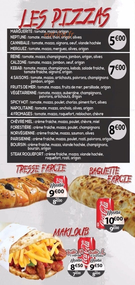 Mad Pizza — carte page 2