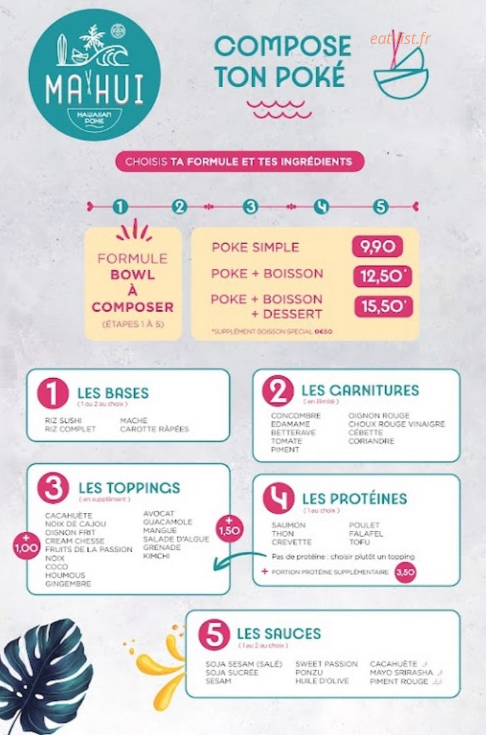 Mahui Poke bowl — carte page 3