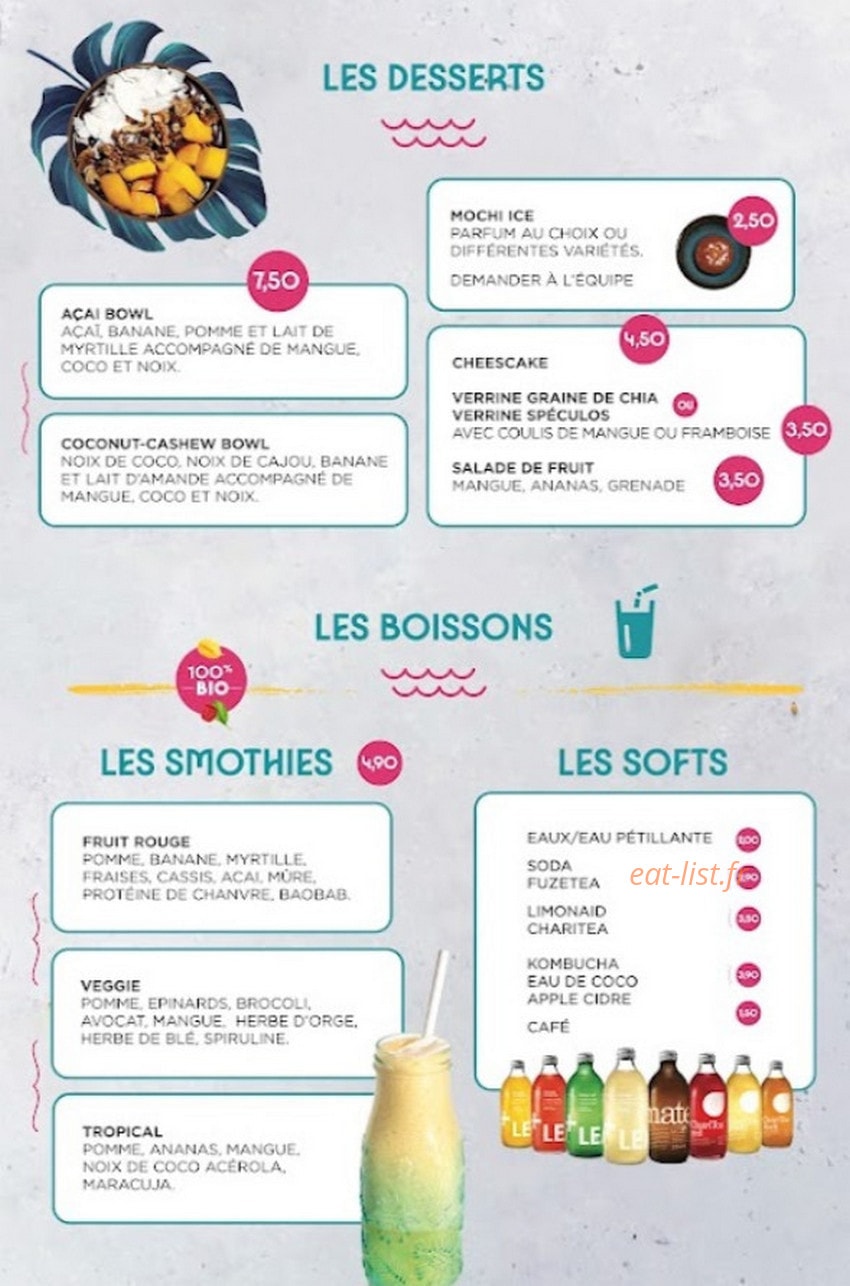 Mahui Poke bowl — carte page 5