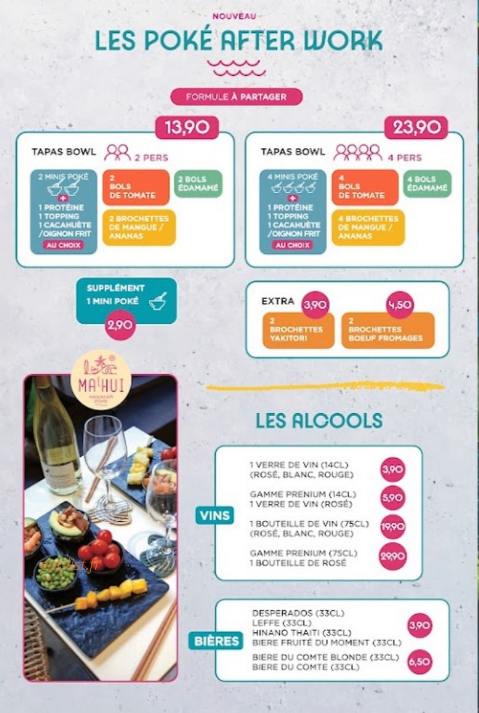 Mahui Poke bowl — carte page 6