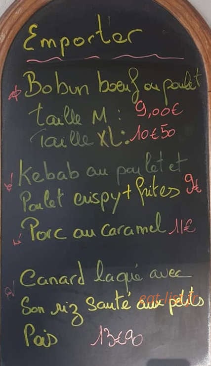 Mai Bistrot — carte page 1