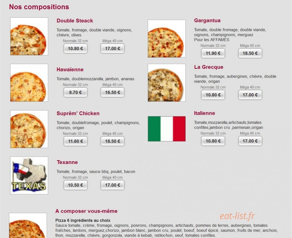 pizza mambo menu