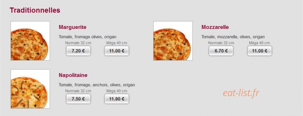 Mambo Pizza — carte page 2